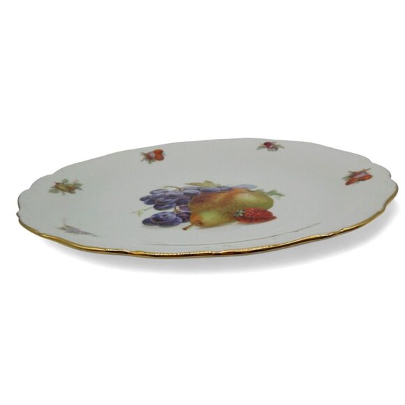 BAVARIA SCHUMANN Arzberg Fruit Platter Plate Gold Trim Germany Vintage 12" - Picture 6 of 11